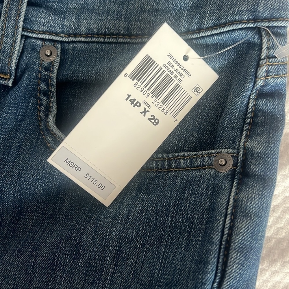 Ralph Lauren Blue Straight Leg Jeans Mid-Rise Size 14P x 29 - Picture 8 of 11
